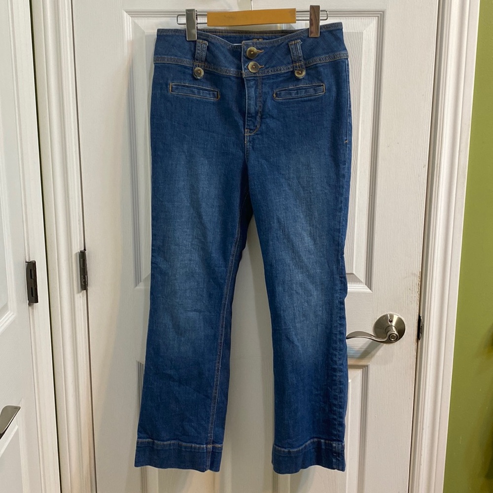 Pilcro and the Letterpress Blue Boot Cut Jeans